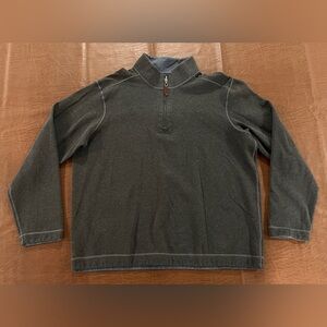 Johnston & Murphy Reversible Men’s 1/4 Zip Pullover Sweater - Size Large
